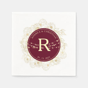 Rustic Monogram Wedding Napkins
