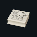 Rustic Monogram Wreath Custom Wedding Rubber Stamp<br><div class="desc">The perfect way to put your mark on all your wedding accessories, this personalised wedding monogram stamp is perfect for a rustic country barn wedding with a modern twist, and features a hand-drawn wreath of branches and the couple's monogram in elegant typography. Use on favour bags, tags, envelopes and more...</div>