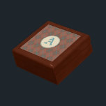 Rustic Monogrammed Argyle Keepsake Box<br><div class="desc">Brown and turquoise argyle give this sleek wooden box retro style. Use this elegant box as a jewellery box, keepsake box, decor, etc... .Personalise this box by changing the monogram letter to suit your needs. This vintage style box is great for men or women. The design is from original art....</div>