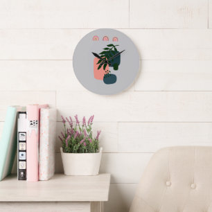 Rustic Monogrammed Boho Large Clock