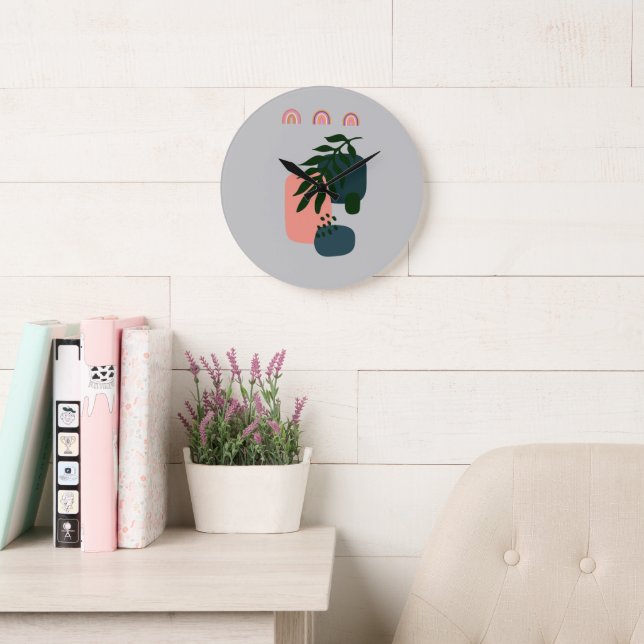 Rustic Monogrammed Boho  Large Clock (Reading Room)