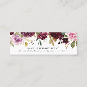 Rustic Moody Floral   Bridal Registry Cards