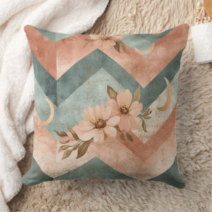 Rustic Moon Floral Chevron Earthy Pattern (10) Cushion