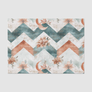 Rustic Moon Floral Chevron Earthy Pattern (3) Tissue Paper