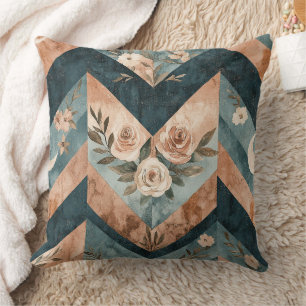 Rustic Moon Floral Chevron Earthy Pattern (8) Cushion
