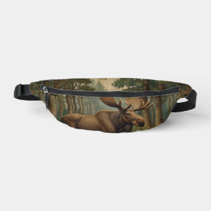Rustic moose boho woodland forest lake view bum bags