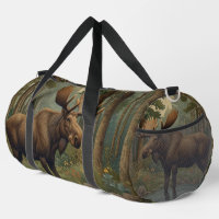 Rustic moose boho woodland forest woods lake