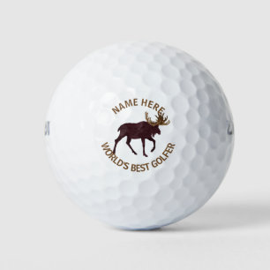 Rustic Moose Leather-Look Worlds Best Golfer Golf Balls