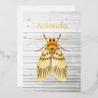 Rustic Moth Foil Invitation
