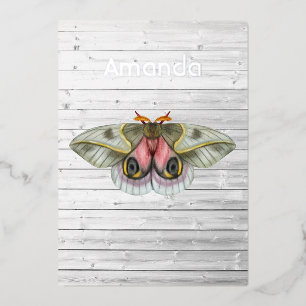 Rustic Moth Foil Invitation