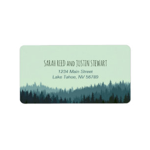 Rustic Mountain address label standard size blue