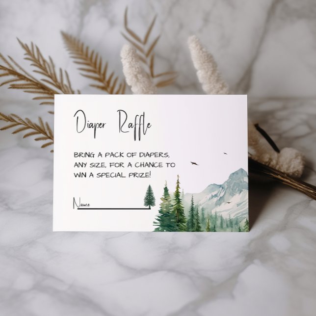 Rustic Mountain Adventure Diaper Raffle Enclosure Card (Creator Uploaded)