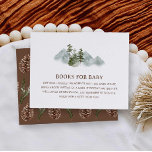 Rustic Mountain Baby Shower Books for Baby Card<br><div class="desc">These Mountain Woodland theme cards are a great way to invite your guests to bring a book instead of a card to the baby shower. This card is designed for those who love the outdoors. Matching items in our Modern Minimal Baby Shower Collection</div>