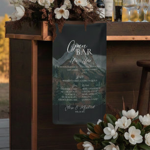 Rustic Mountain Bar Menu Wedding Reception Decor Banner