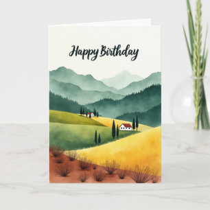 Rustic Mountain Birthday Card