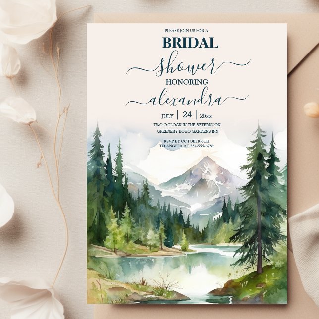 Rustic Mountain Bridal Shower Invitation (Creator Uploaded)