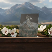 Rustic Mountain Brown Open Bar Wedding
