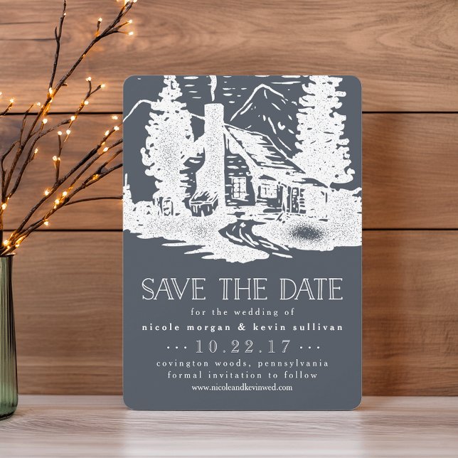 Rustic Mountain Cabin Wedding Save the Date (Creator Uploaded)