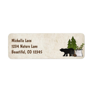 Rustic Mountain Country Silhouette Bear Address
