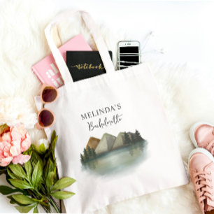 Rustic Mountain & Lake Bachelorette Weekend Tote Bag