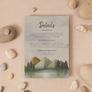 Rustic Mountain & Lake Evergreen Wedding Enclosure Card