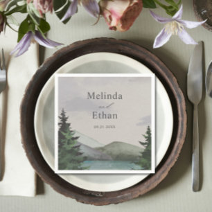 Rustic Mountain & Lake Evergreen Wedding  Napkin