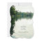 Rustic mountain lake reflection wedding invitation