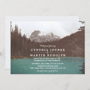 Rustic Mountain Lake Wedding Invitation