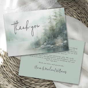 Rustic Mountain Lake Wedding Thank You Card