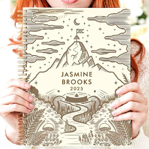 Rustic Mountain Landscape Custom Name Planner