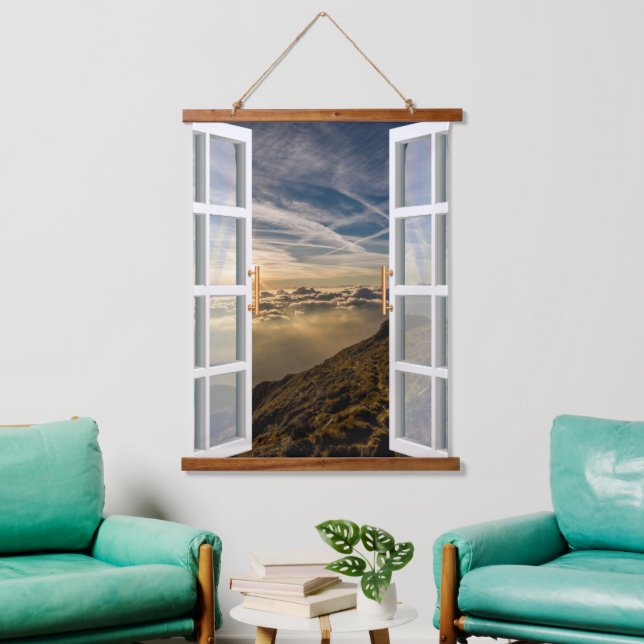 Rustic Mountain Landscape View Hanging Tapestry (Living Room)