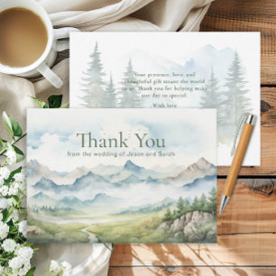 Rustic Mountain Nature Wedding Thank You Card