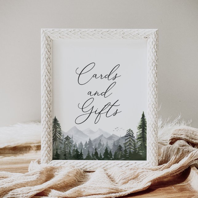 Rustic Mountain Pine Tree Wedding Cards and Gifts Poster (Creator Uploaded)