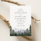 Rustic Mountain Pine Tree Wedding Invitation