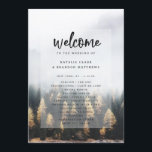 Rustic Mountain Pine Trees Fall Wedding Ceremony Programme<br><div class="desc">Rustic Mountain Pine Trees Fall Forest Design with soft fading photography image. A rustic outdoor landscape scene for an adventurous lodge,  mountain,  retreat  wedding,  in dark green,  greys,  gold and white. -  Wedding Ceremony Program!

 ~ Check my shop to see the entire suite for this design!</div>