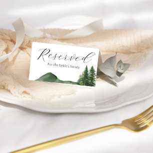 Rustic Mountain reserve for the bride's family Place Card
