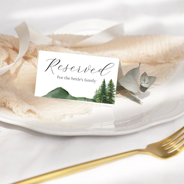 Rustic Mountain  reserve for the bride's family  Place Card (Creator Uploaded)