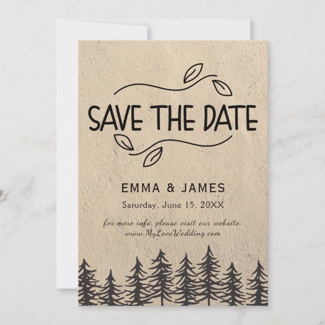 Rustic Mountain Save the Date Card (Front)