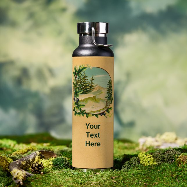 Rustic Mountain Scene Water Bottle (Outdoor (Rotated))