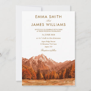 Rustic mountain teracotta Wedding Invitation
