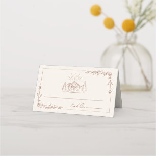 Rustic Mountain Terracotta Wedding Place Card
