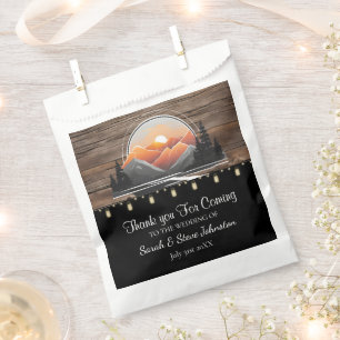 Rustic Mountain Valley Forest Sunset Wedding Favou Favour Bags