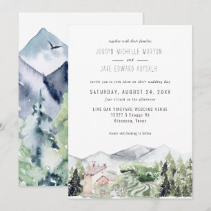 Rustic Mountain Vineyard Wedding Invitation