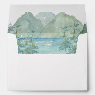 Rustic Mountain Watercolor Adventure Baby Shower Envelope