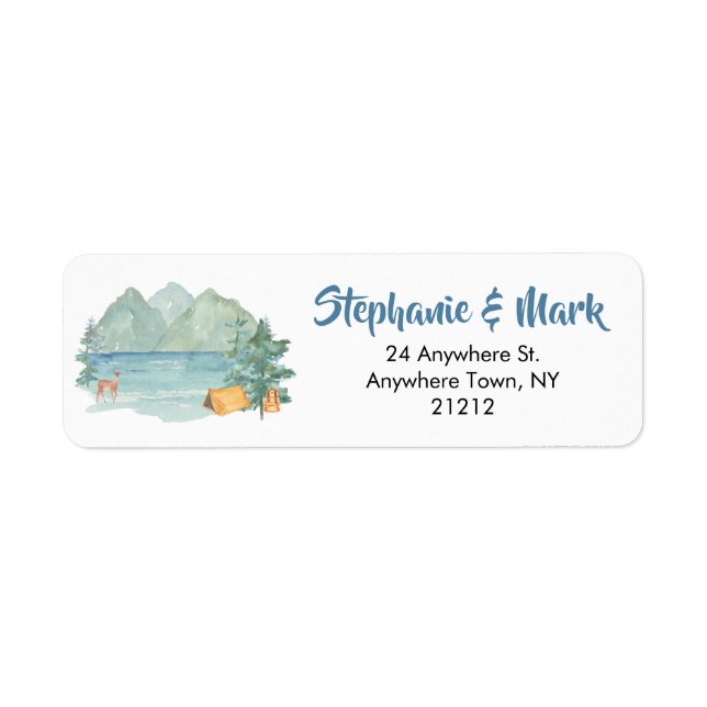 Rustic Mountain Watercolor Adventure Begin Wedding (Front)