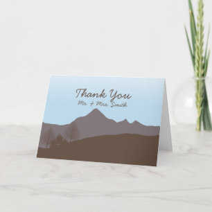 Rustic Mountain Watercolor Thank You card