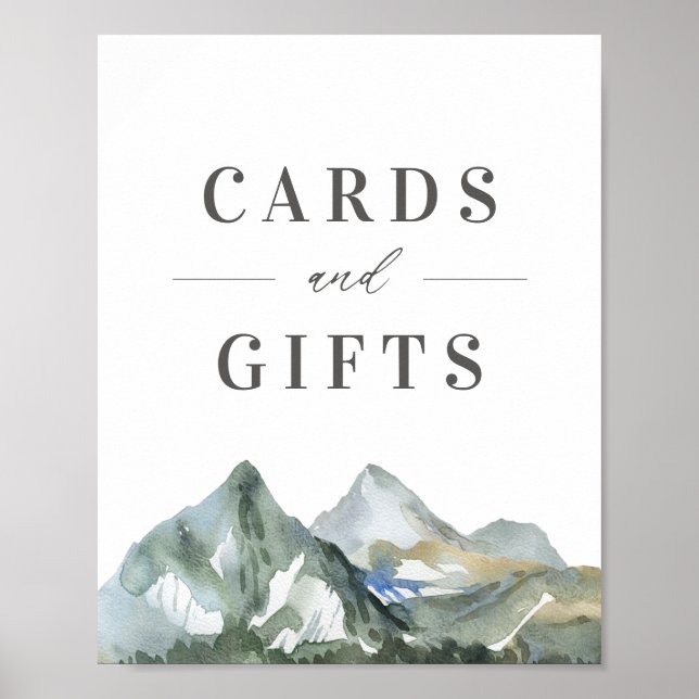 Rustic Mountain Wedding Cards and Gifts Sign (Front)