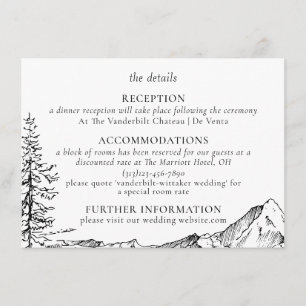 Rustic Mountain Wedding Details Enclosure Card