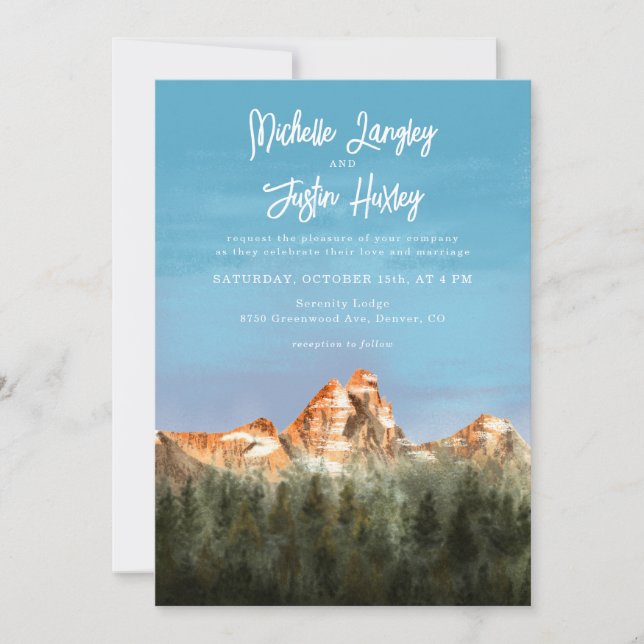 Rustic Mountain Wedding Invitation (Front)