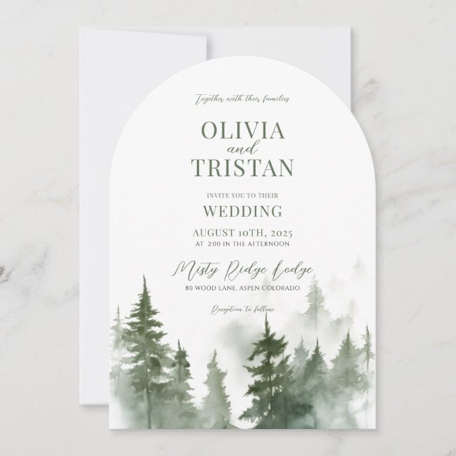 Rustic Mountain Wedding Invitation (Front)